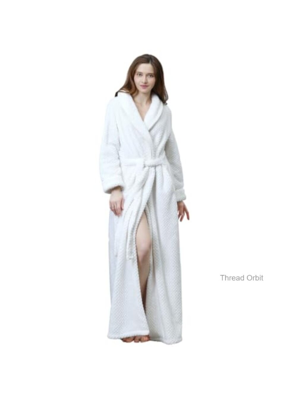 Women's Soft Fleece Plush Long Robe Warm Bathrobe Sleepwear